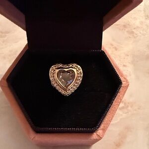 Pandora Rose Gold Heart & Pink Crystal Charm